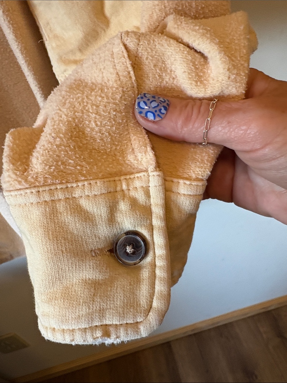 Free People Cream Fleece Shacket with Button Front - Picture 6 of 7